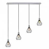 Distribuidor - Lâmpadas Diversas | Lâmpadas Modernas | COLGANTE SAN PETERSBURGO 4XE14 NEGRO/CROMO REGX83X13 CM Ref: 153594052